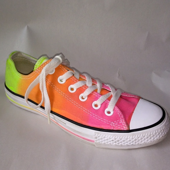 Converse Shoes - Converse Neon Rainbow Lace Up Sneakers